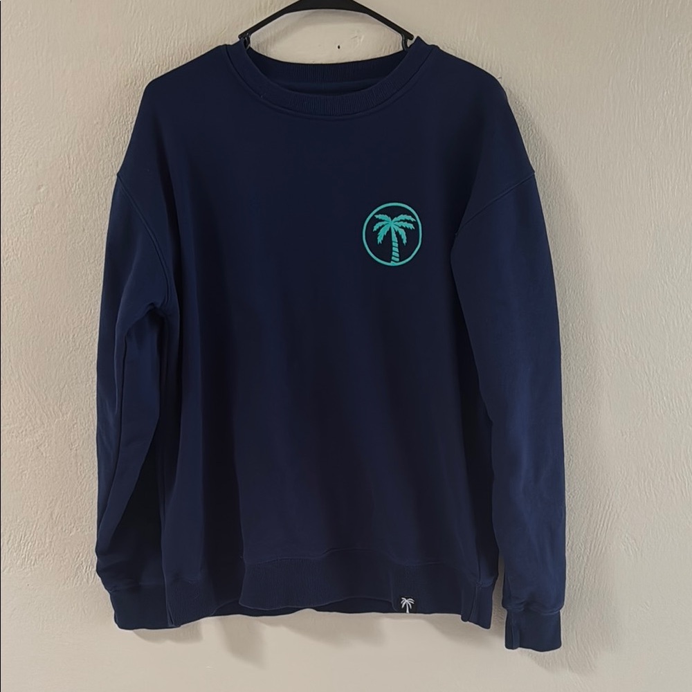 Navy Blue Palm Tree Sweater